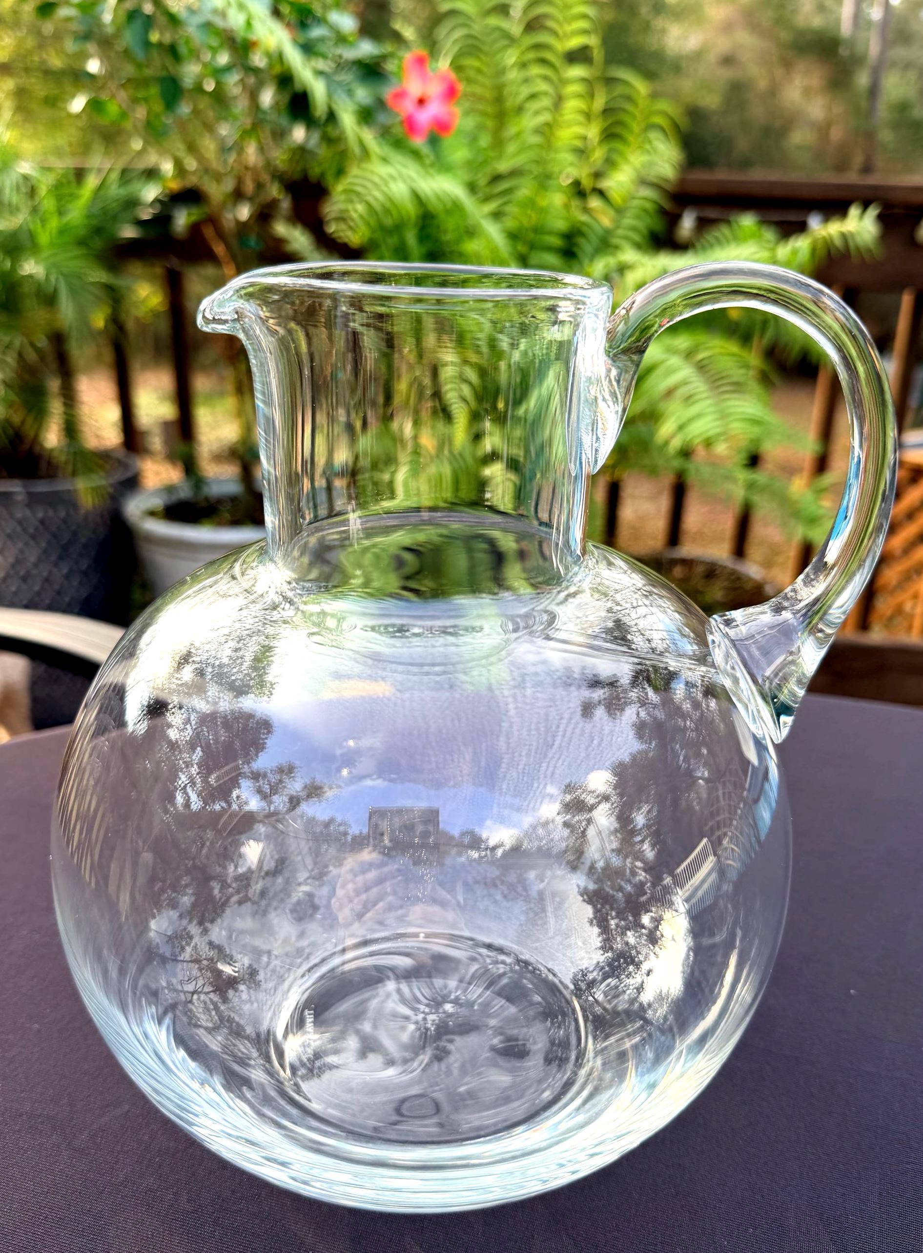 専用★Tiffany & Co. クリアガラス花瓶 Tiffany and Co Crystal Pitcher Hand Blown Signed Glass Water Wine