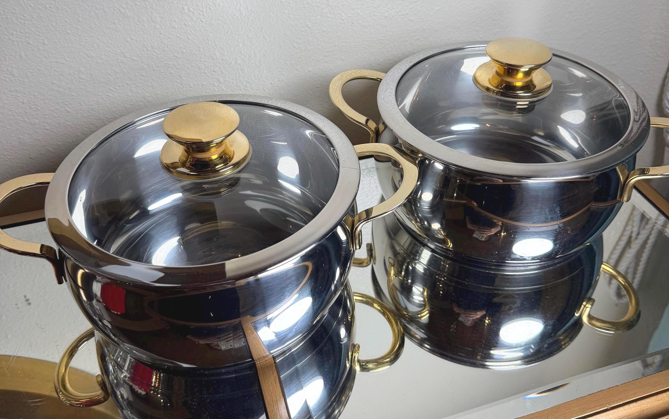 Command Performance Cookware Cuisine Cookware Command Performance Stainless Steel Pots Set of 2 Gold ...