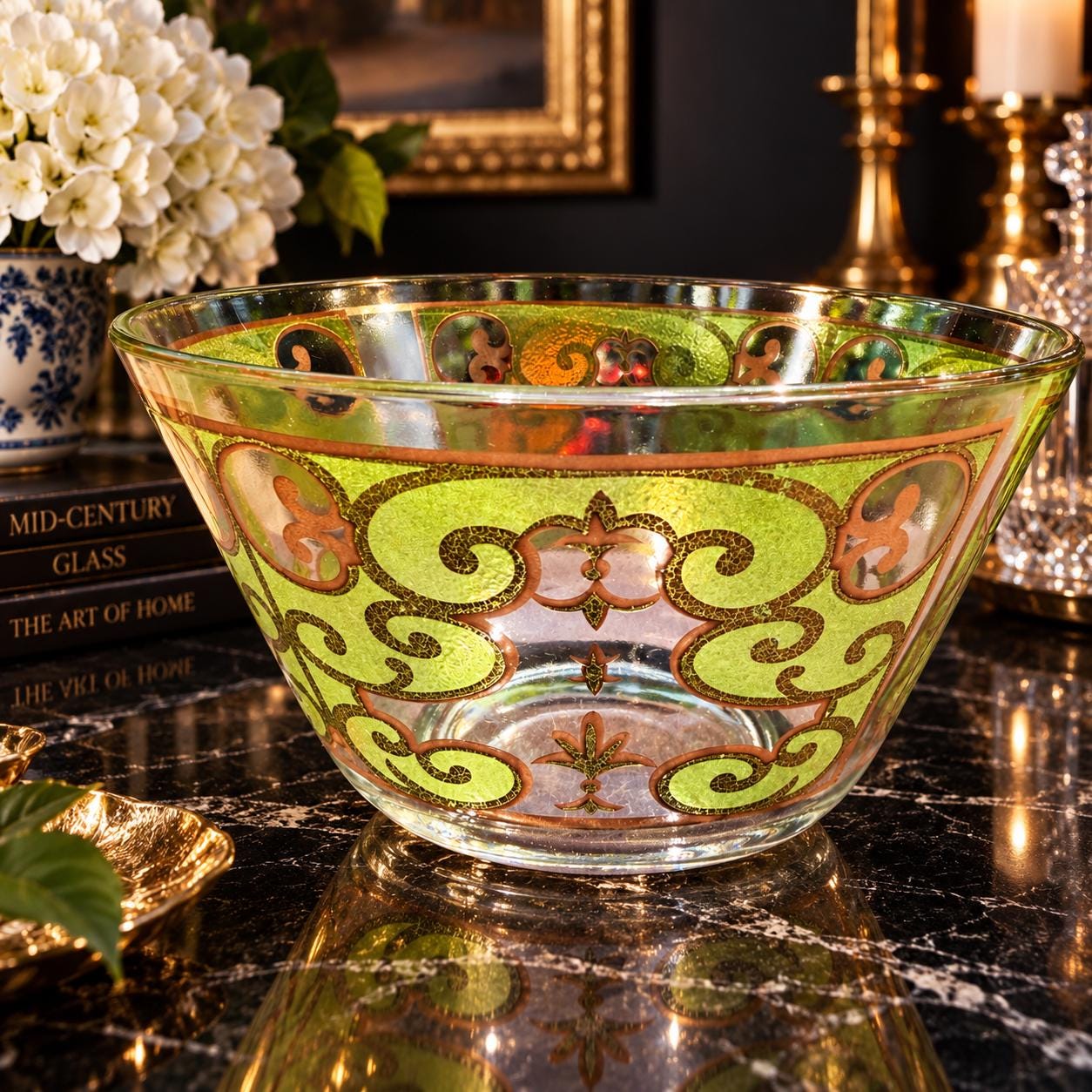 Green Glass Bowls 1960s - Etsy