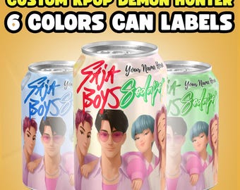 Kpop Huntrix Girls Soda Pop Mini Can Wrap Label | K Pop Demons