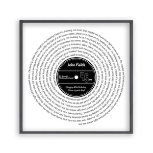 Personalized  Lyric Anniversary Wedding Digital Print | Custom First Dance Song Lyrics Decor for Couples, AI, SVG, PNG Files for Her