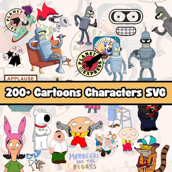 Cartoon Mega Bundle: 200+ PNG & SVG Retro Clipart Files for Cricut