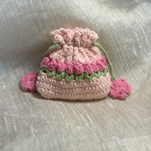 Handmade Crochet AirPods Case | Small Pocket Pouch | Mini Storage Bag | Cute Yarn Keychain Holder