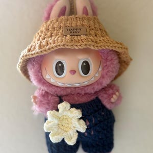 Crochet fall-in-wild Outfit for LABUBU: Chunky Yarn, Handmade Kawaii Clothes