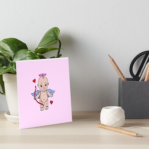 Kewpie Angel Cute Art Print Digital Download Sonny Angel Inspired Baby Cupid Art Design