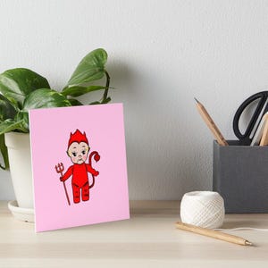 Kewpie Devil Art Print Digital Download Cute Sonny Angel Kewpie Inspired Devil Art Print Download Devil Cherub