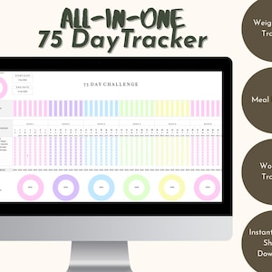 75 Day Challenge Tracker, Instant Digital Download Tracker