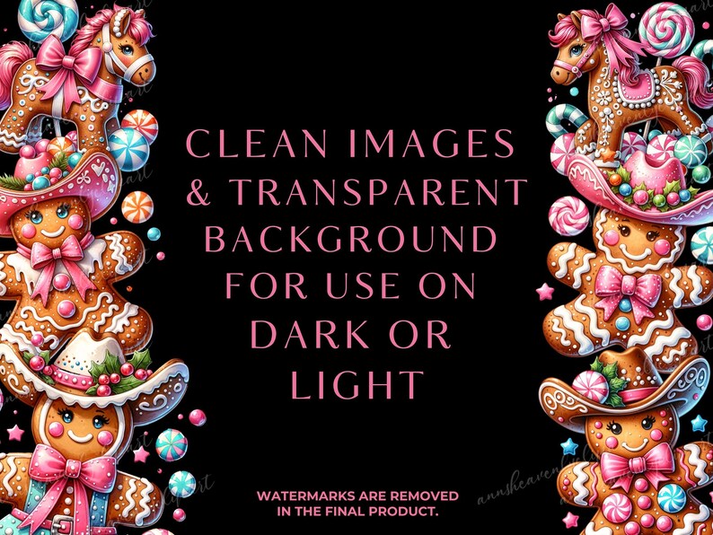 Gingerbread Girl PNG, Cowgirl Clipart, Coquette Christmas, Gingerbread ...