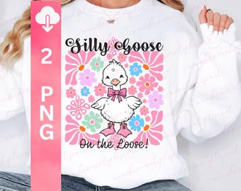 Funny Goose PNG, Digital Download, Floral Goose PNG, Sarcastic Retro PNG, Funny Mama png, Boho Floral, Preppy Girly Shirt Design