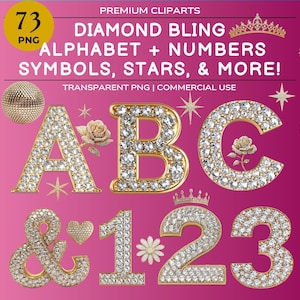 Alphabet, Diamond letters, Diamond Alphabet, Diamond Numbers, Symbols, Diamond Heart Clipart, Bling PNG, Rhinestone Alphabet, tiara png, ABC
