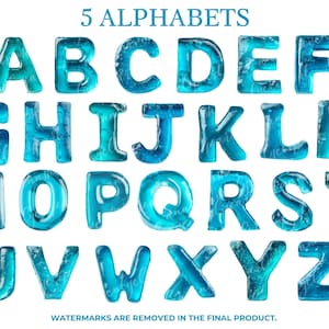 Jelly Candy Alphabet Clipart — Jelly Letters PNG Bundle with Numbers Symbols Clipart — 3D Gummy Candy Font — Big Printable Letters image 3