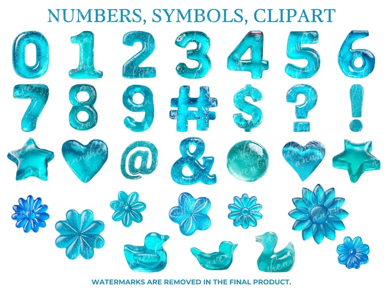 Jelly Candy Alphabet Clipart — Jelly Letters PNG Bundle with Numbers Symbols Clipart — 3D Gummy Candy Font — Big Printable Letters image 4