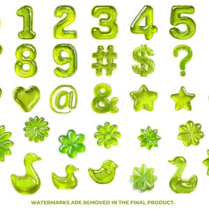 Jelly Candy Alphabet Clipart — Jelly Letters PNG Bundle with Numbers Symbols Clipart — 3D Gummy Candy Font — Big Printable Letters image 6