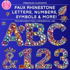 Rhinestone Alphabets, Rhinestone Letters, Rhinestone Numbers, Rhinestone Hearts, Clipart, Faux Rhinestone Alphabet PNG, Rhinestone PNG heart