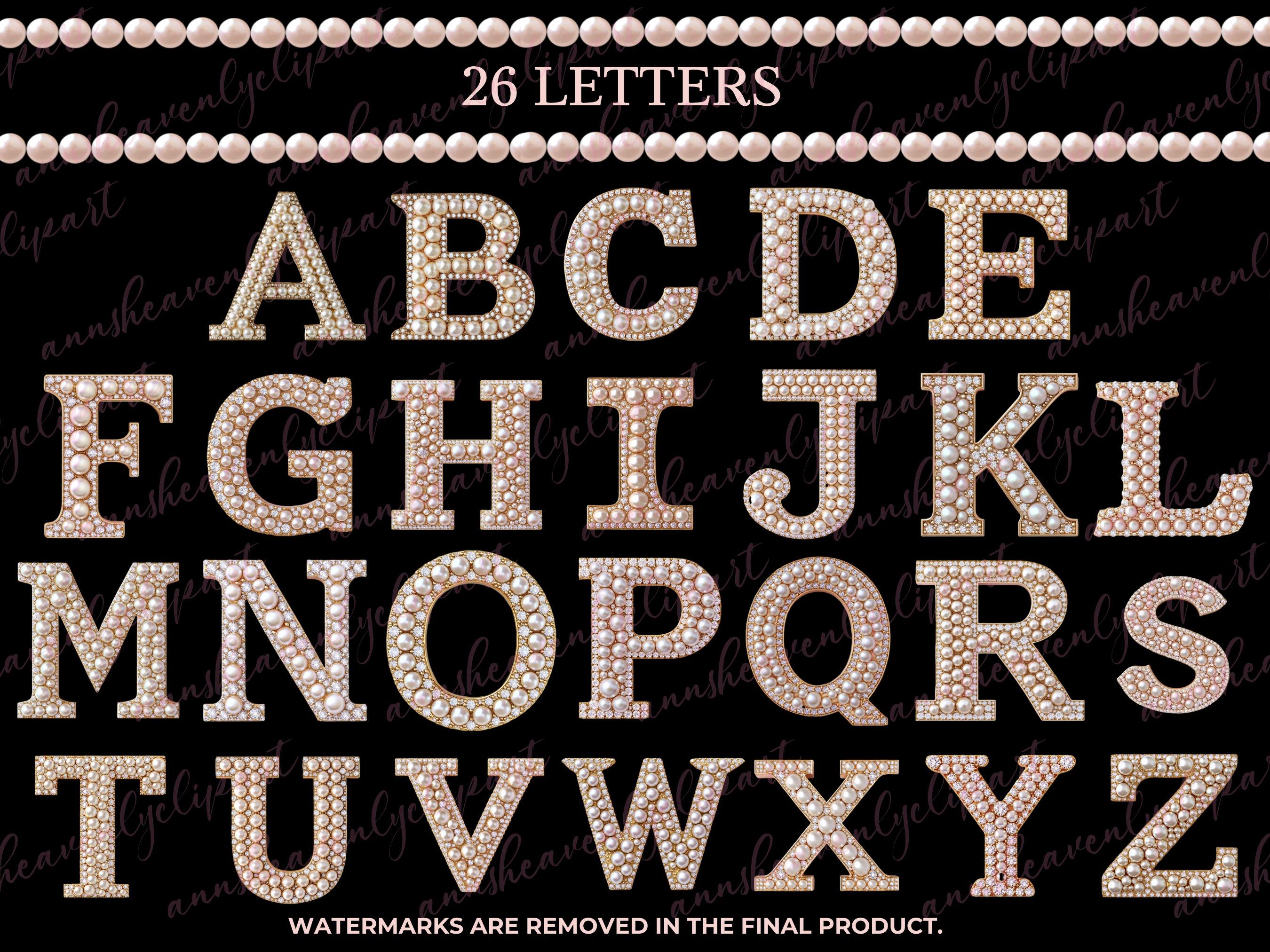Pearl Alphabet, Diamond Letters, Diamond Alphabet, Pearl Letters, Pearl ...