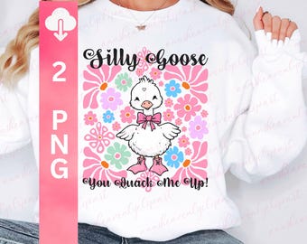 Funny Goose PNG, Digital Download, Floral Goose PNG, Sarcastic Retro PNG, Funny Mama png, Boho Floral, Preppy Girly Shirt Design