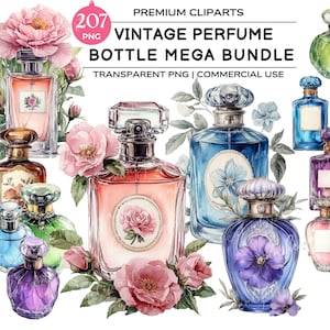 May include: A collection of 207 vintage perfume bottles in various shapes and colours, with floral accents. The bottles are decorated with delicate details and are perfect for adding a touch of elegance to any space.