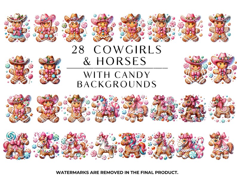 Gingerbread Girl PNG, Cowgirl Clipart, Coquette Christmas, Gingerbread ...