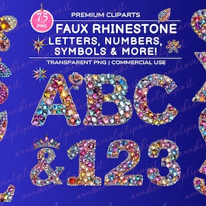 Rhinestone Alphabets, Rhinestone Letters, Rhinestone Numbers, Rhinestone Hearts, Clipart, Faux Rhinestone Alphabet PNG, Rhinestone PNG heart