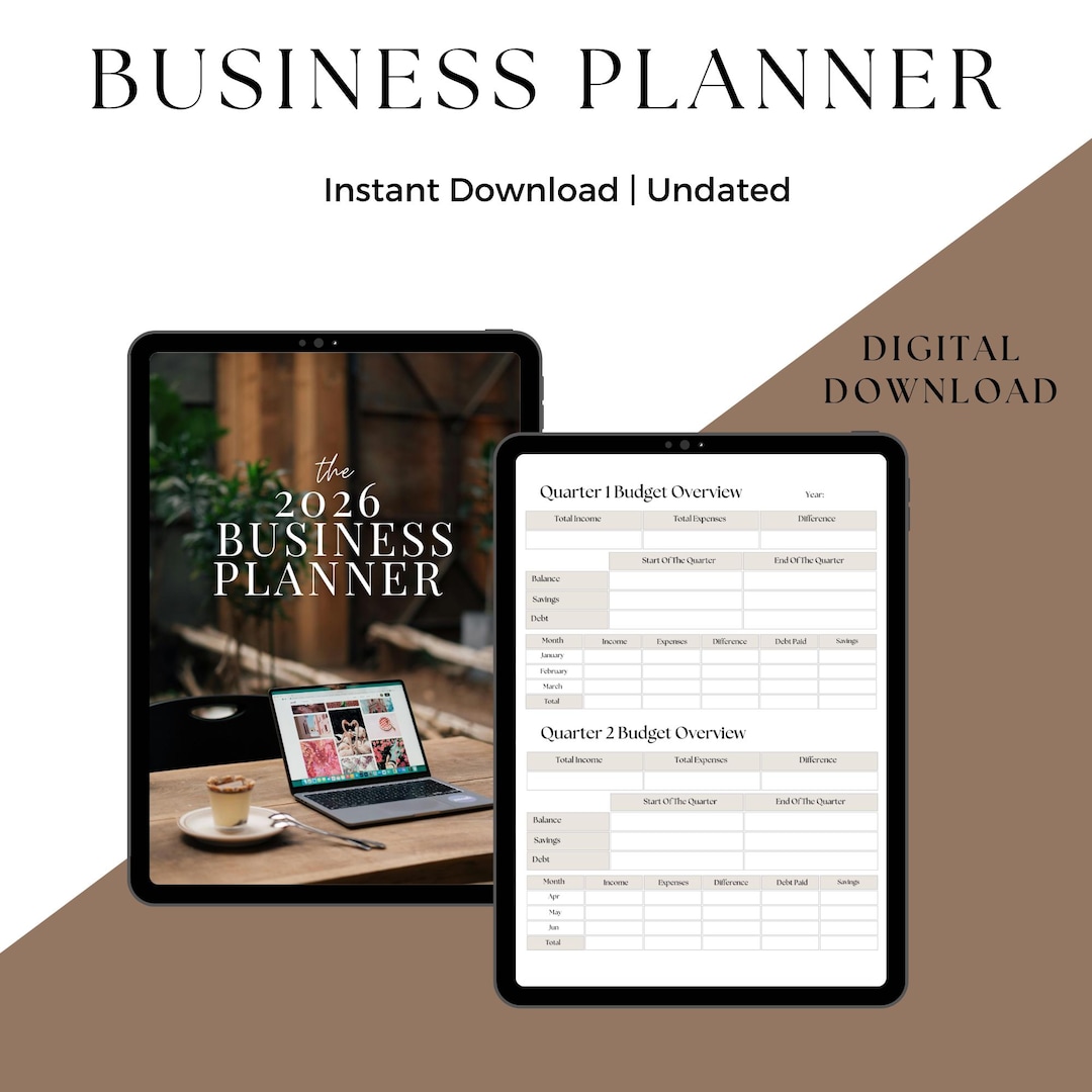 2026 Business Planner for Entrepreneurs, Budget Tracker, Goal Setting (digital Download) - Etsy