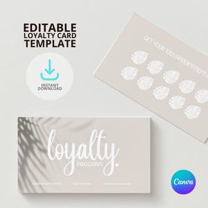 modèle canva carte de fidélité imprimable, carte de fidélité personnalisable, fichier canva personnalisable, carte de fidélité entreprise