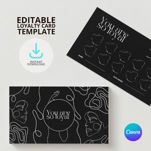 bewerkbare klantenkaartsjabloon, bewerkbare klantenkaartsjabloon op canva, aanpasbare klantenkaartsjabloon, zwarte klantenkaart