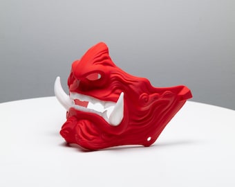 Samurai Maske 3D gedruckt, für Cosplay, Display, Farbe anpassbar, Mystery-Objekt