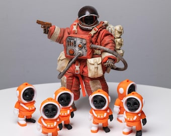 Toter Kosmonaut 3D gedruckter Schlüsselanhänger, Gelenkfigur, Fidget Spielzeug, UdSSR Astronaut Skelton