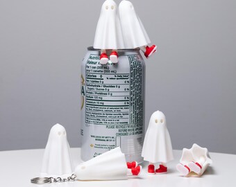 Schüchterner Geist 3D gedruckter Schlüsselring, artikulierende Figur, Fidget Spielzeug, Geist