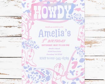 Pink Cowgirl Invitation