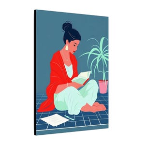 Zara Midnight Muse Indian Woman Sitting Art Canvas Contemporary Bohemian Wall Art for Dreamers image 5