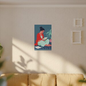 Zara Midnight Muse Indian Woman Sitting Art Canvas Contemporary Bohemian Wall Art for Dreamers image 9