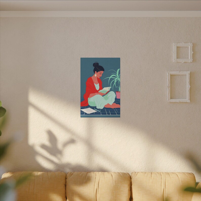 Zara Midnight Muse Indian Woman Sitting Art Canvas Contemporary Bohemian Wall Art for Dreamers image 9