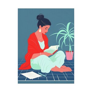 Zara Midnight Muse Indian Woman Sitting Art Canvas Contemporary Bohemian Wall Art for Dreamers image 4