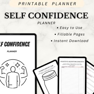 Self Confidence Planner, Self Esteem Workbook, Self-Care Prompts, Teen Planner, Confidence Building Worksheets, Printable Journal,Confidence