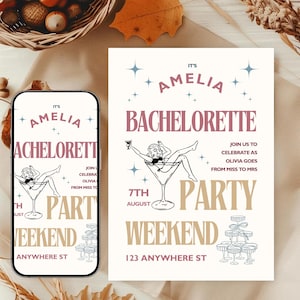 Handwritten Bachelorette Party Invitation & Itinerary Template