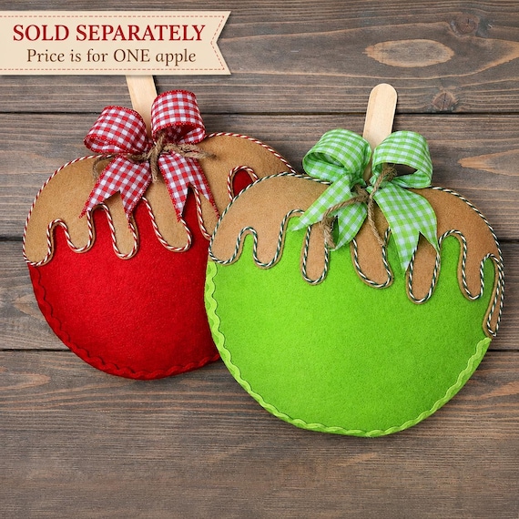 Caramel Apple Wreath Attachment, Fall Wreath Supplies, Apple Wreath Attachment, Candy Apple Decor, Wreath Making Supplies, Fall Door Decor