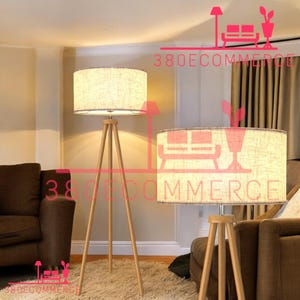 Floor Lamp, Mid Century Standing Lamp for Living Room, Flaxen Lamp Shade, Modern Design Standing Lamp with E26 Lamp Base, Tall Floor Lamp