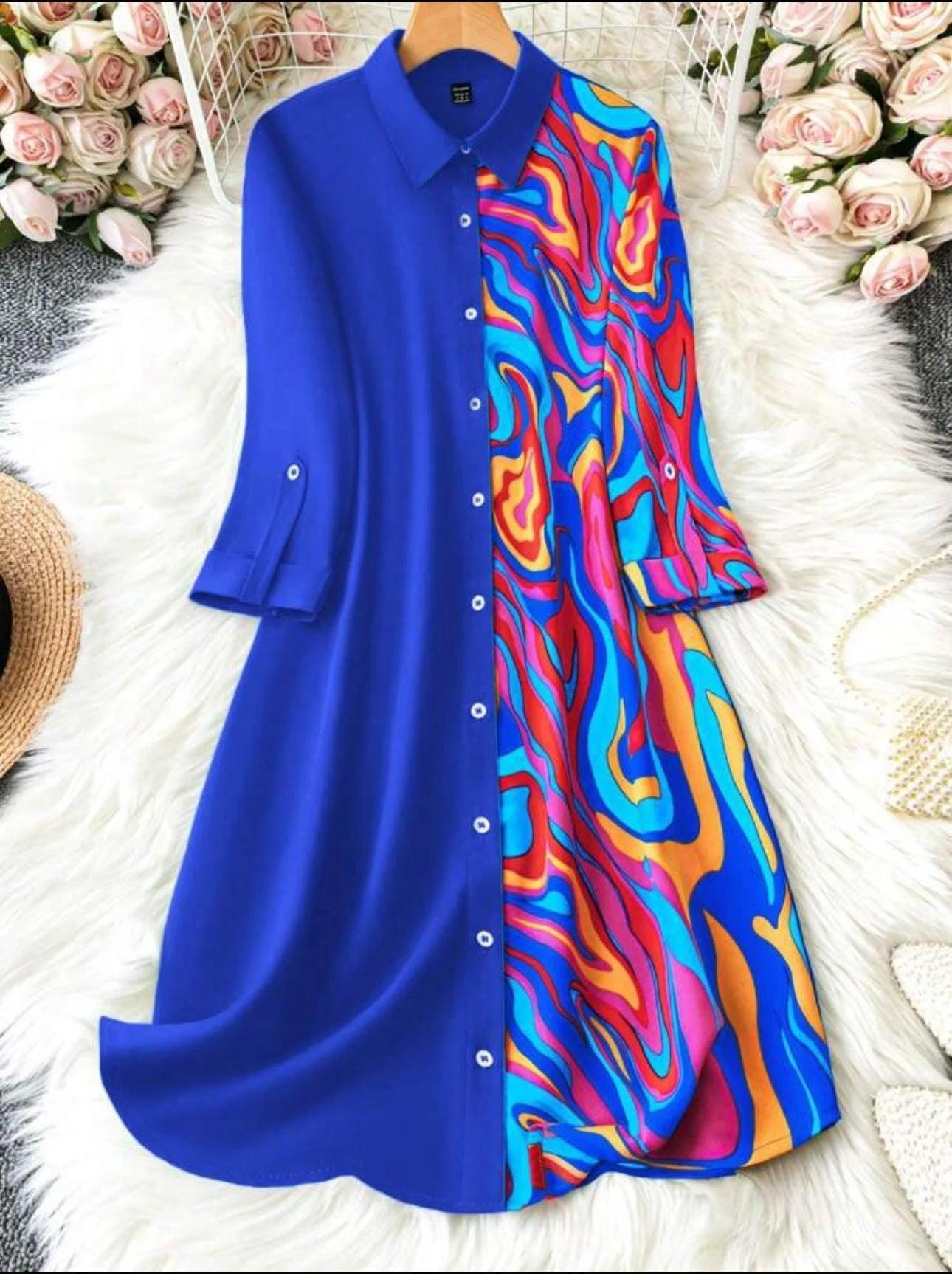 Midi Chiffon Dress Royal Blue - Etsy Midi Chiffon Dress Royal Blue - Etsy