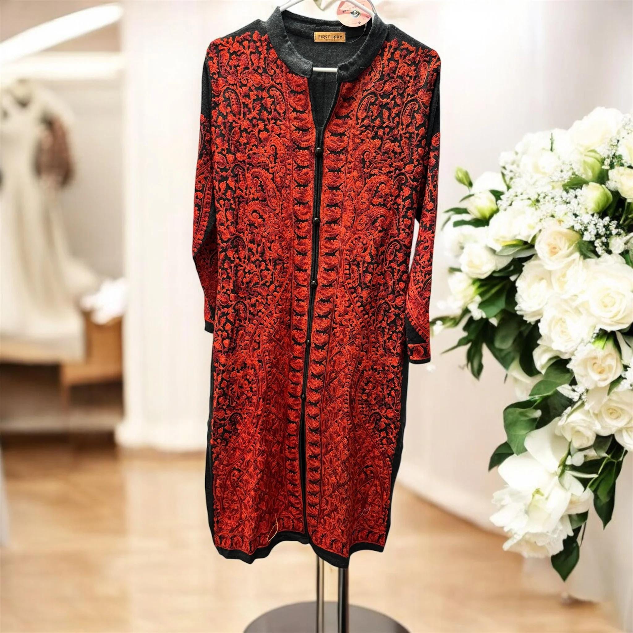 Kashmiri Long Sleeve Button Up Dresses Kashmiri Dresses Canada