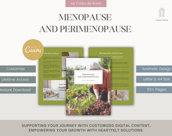 Editable Menopause, Perimenopause, Hormonal Self-Care Workbook Template, Midlife Crisis and Life Transition Journal for Coaches & Women