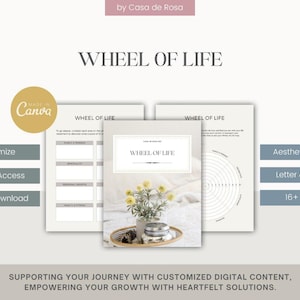 Wheel of Life Coaching Template for Life Balance and Personal Growth, Authentic Self, Wellness, Emotional Intelligence, Emotional Awareness