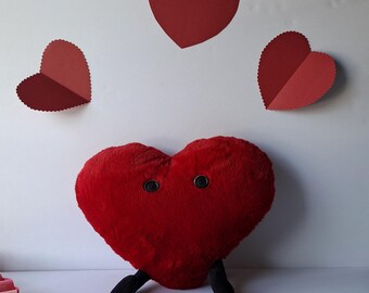Leo Love Valentine Red Plushie Pillow HANDMADE