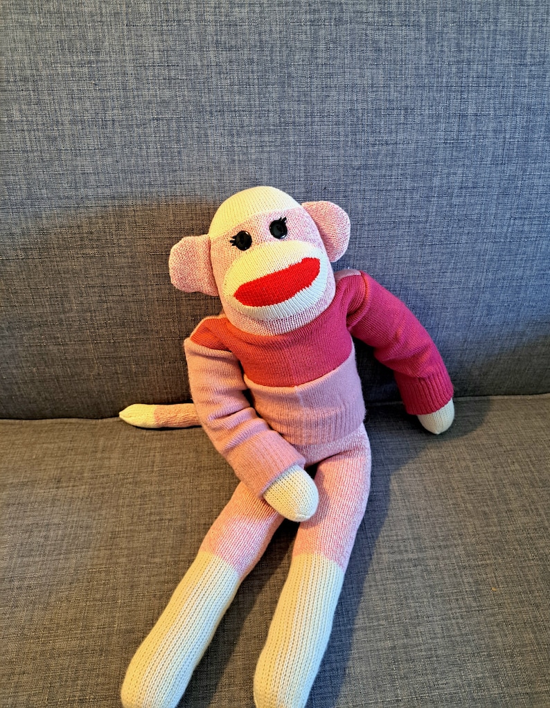 PINK Sock Monkey Izzie With Pink Sweater HANDMADE Last One Etsy