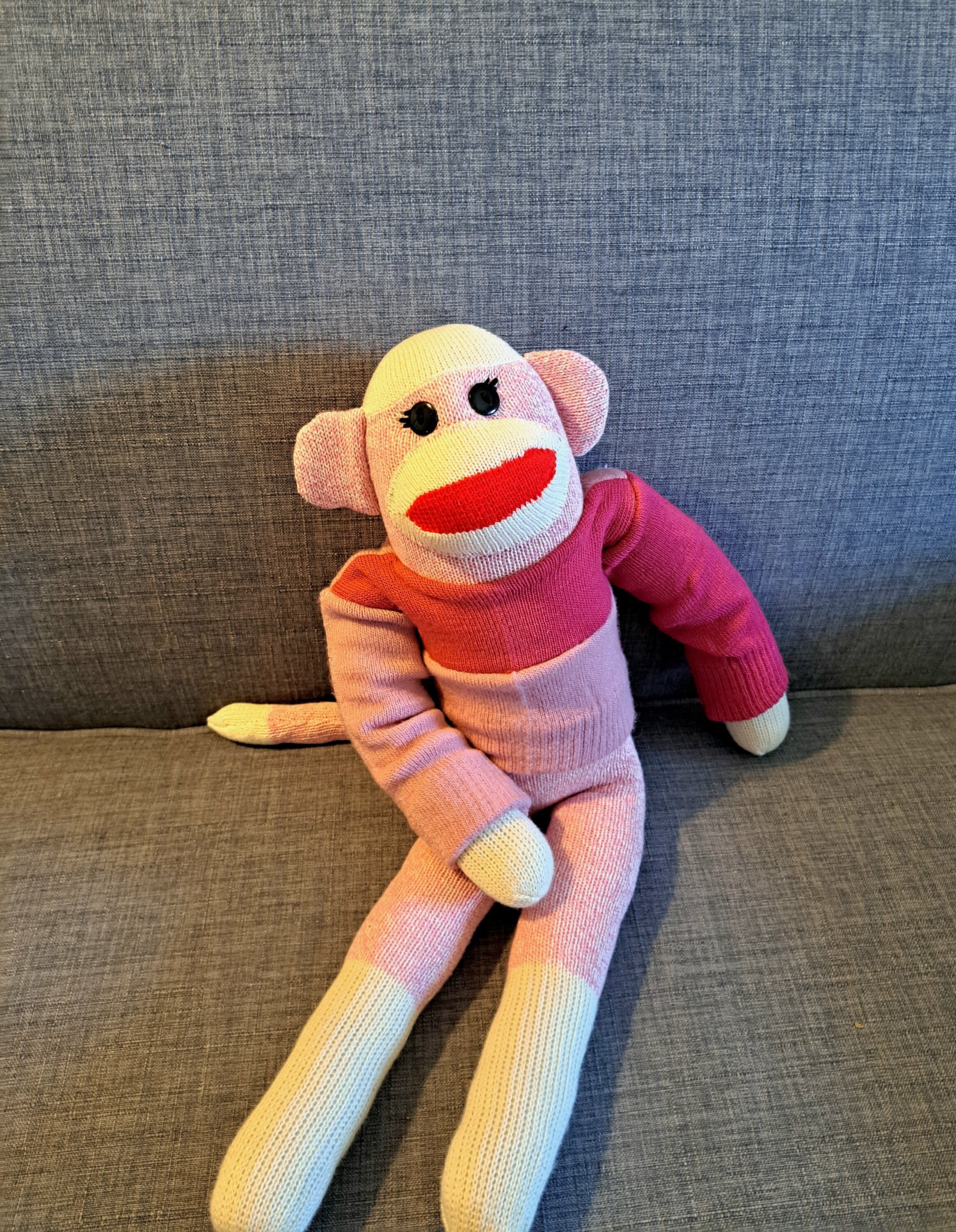 PINK Sock Monkey Izzie With Pink Sweater HANDMADE Last One - Etsy
