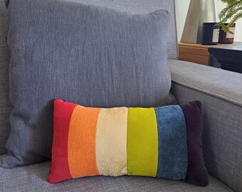 Pride Rainbow Handmade Luxe Fabric Pillow Cushion - Mini - Shipping included