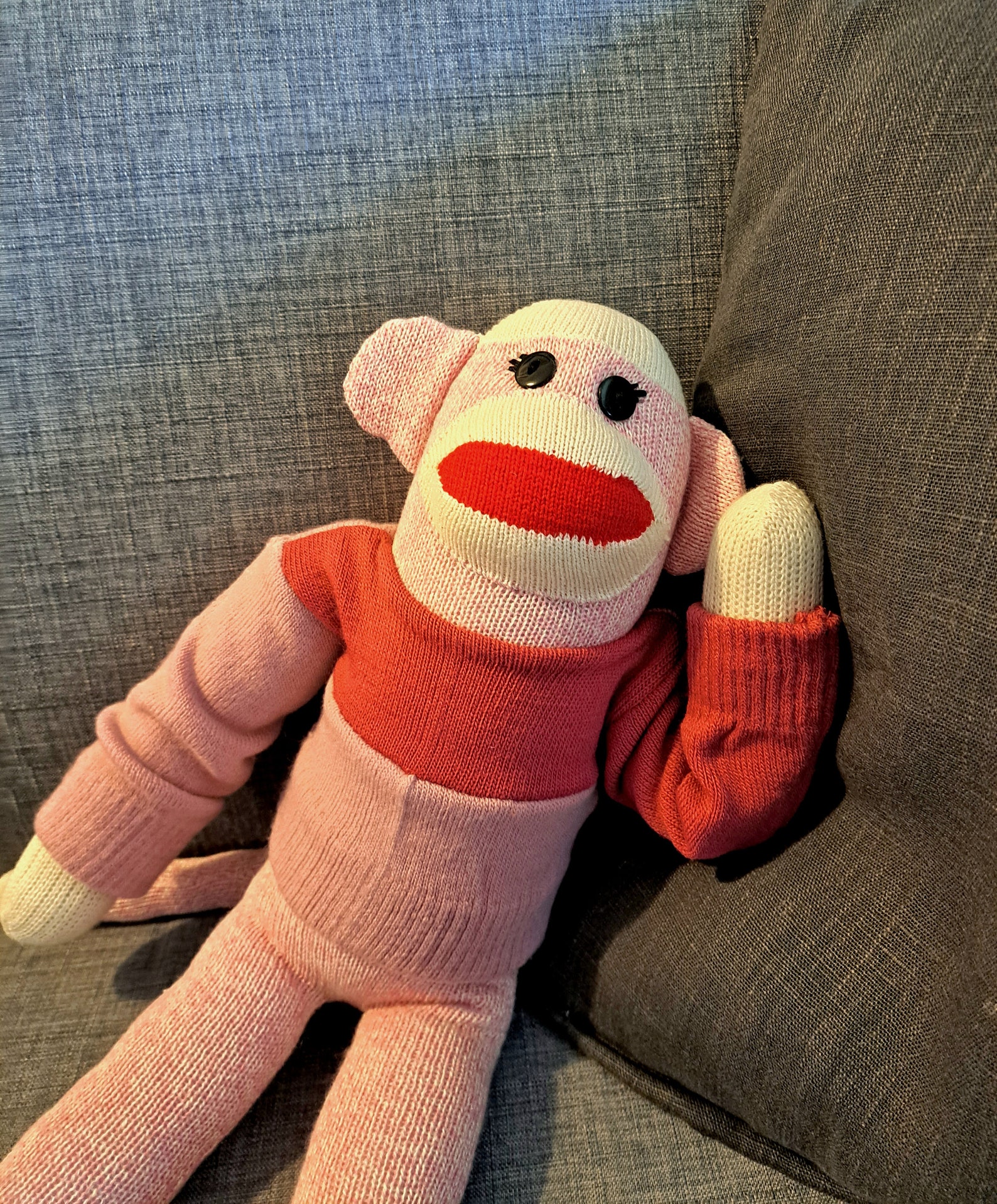 PINK Sock Monkey Izzie With Pink Sweater HANDMADE Last One Etsy