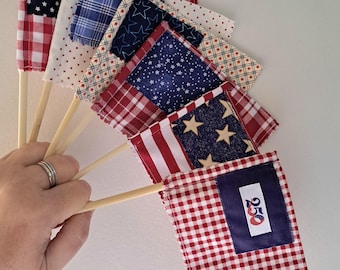 Handmade Mini Flags Set of 6! July 4th America 250 USA Americana
