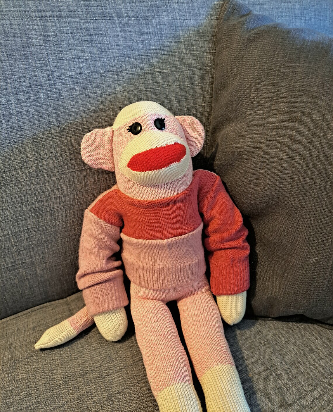 PINK Sock Monkey Izzie With Pink Sweater HANDMADE Last One Etsy