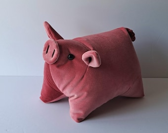 Miss Pickle-Posie Pink Piggy Pillow Handmade Pillow